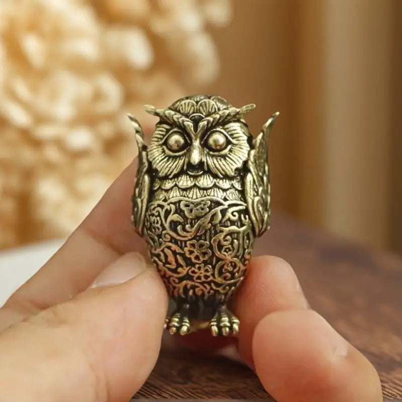 See No Evil, Hear No Evil, Speak No Evil Brass Owl Statues Tea Pets