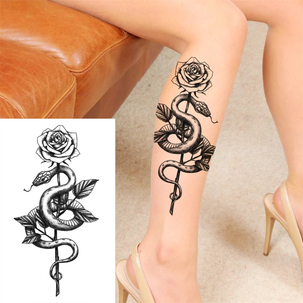 Large Peony Temporary Tattoos