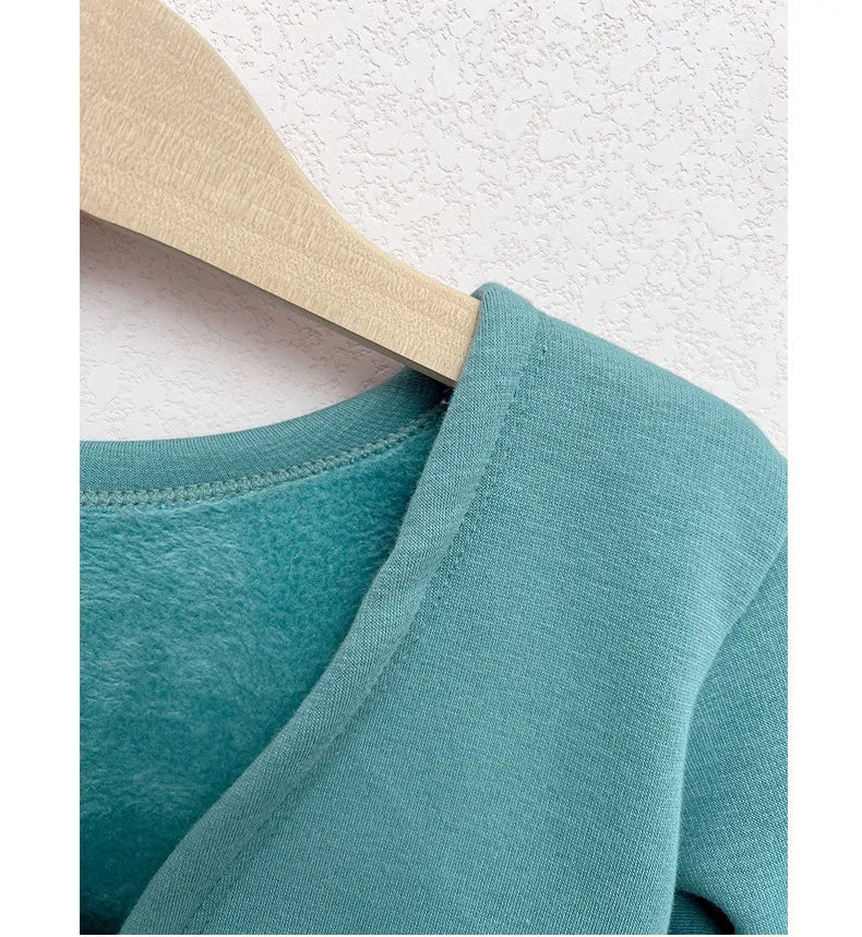 Plush Girls Ballet Wrap Tops Long Sleeve Dance Warm Up Sweater