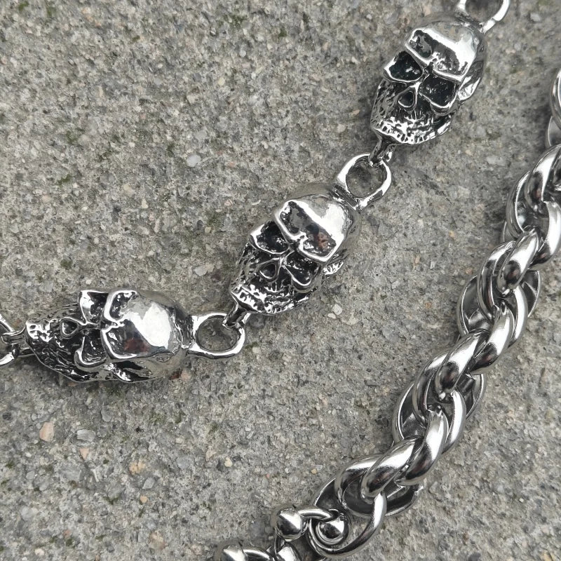 Skull Pocket Punk Wallet Chain Stainless Steel