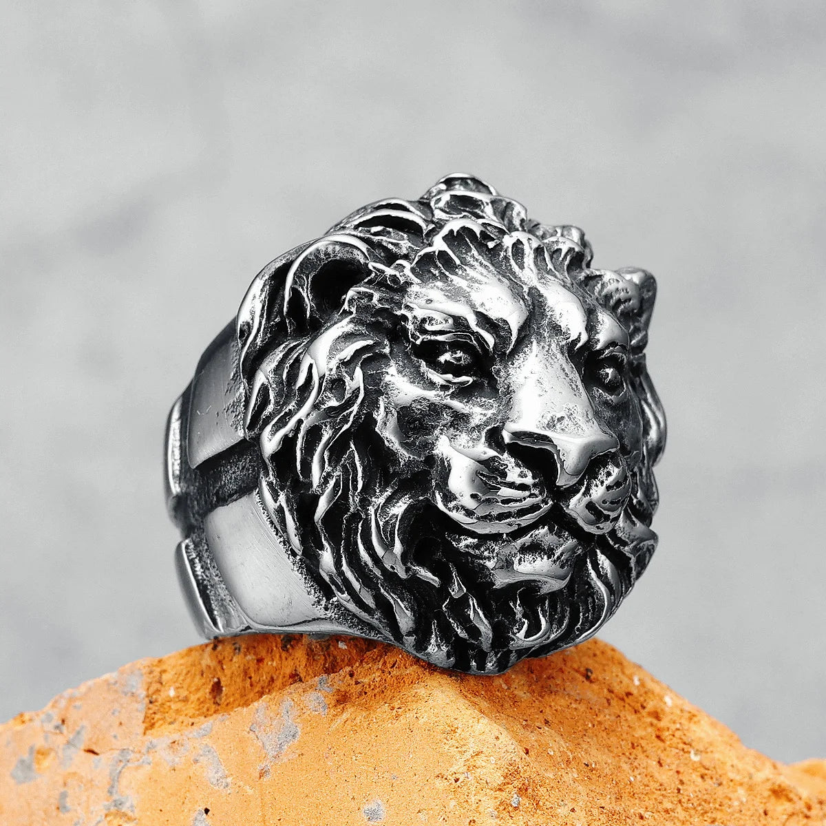 King of the Forest Lion Ring Stainless Steel Men Rings