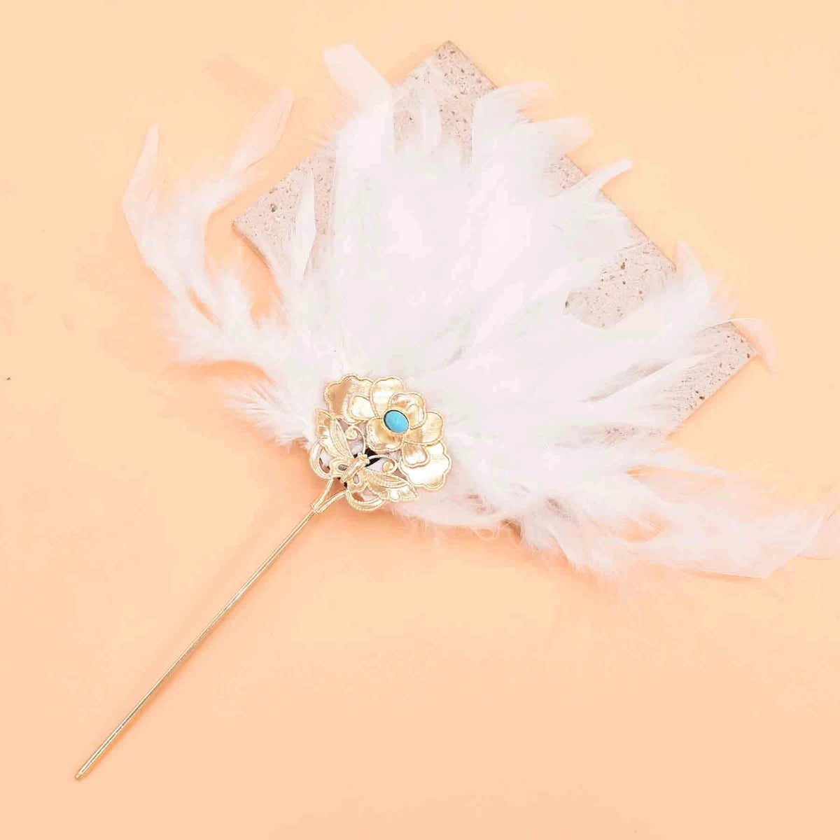 Peacock Feather Hairpins