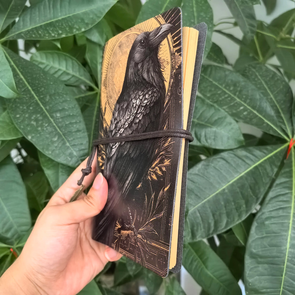 Dark Academia Crow Raven Journal A6 PU Leather Notebook Scrapbook