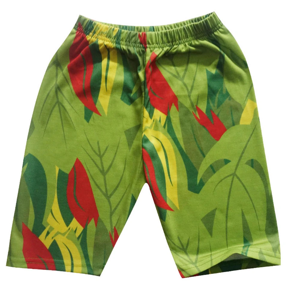 Maui Kids Cosplay 2Pcs Print Moana Boys Swimsuits Top and Shorts Children's Swimwear Book Week Costumes