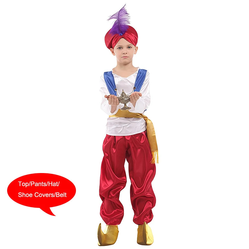 Boys Halloween Cosplay Arabian Indian Prince of Rome Egypt Kids Primitive Pirate Costumes