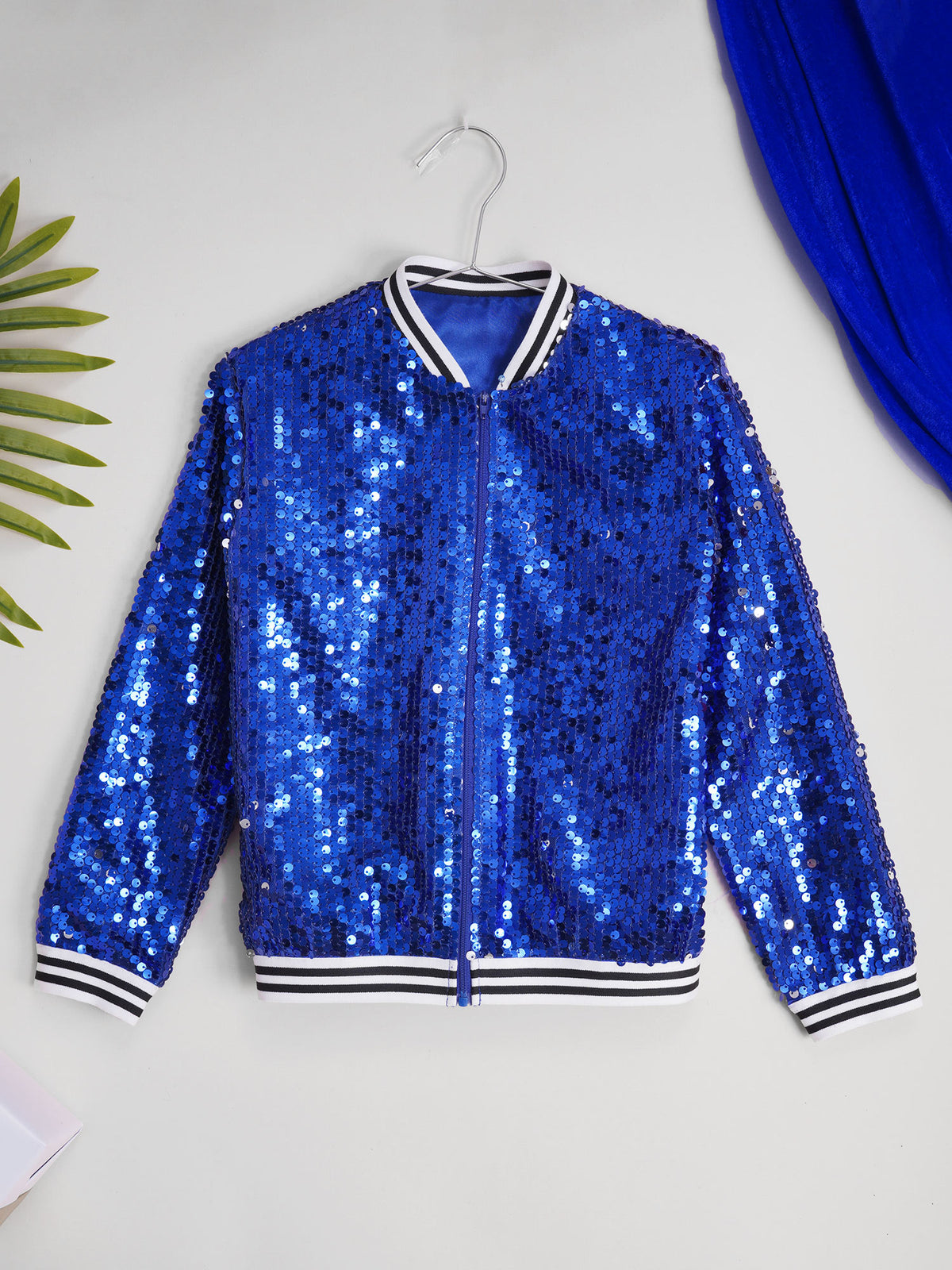 Kids Girls Sequinned Dance Bomber Jackets