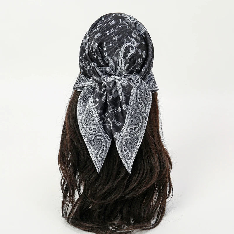Paisley Print Scarf Square Bandana Neckerchief Hair Ribbon Headband Hair Accessories