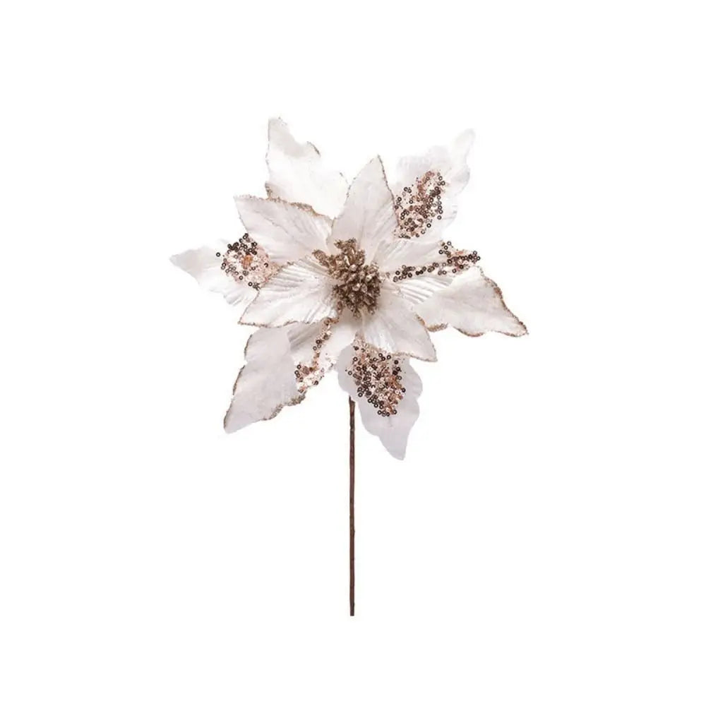 28cm Hanging Glitter Xmas Flower Christmas Decoration