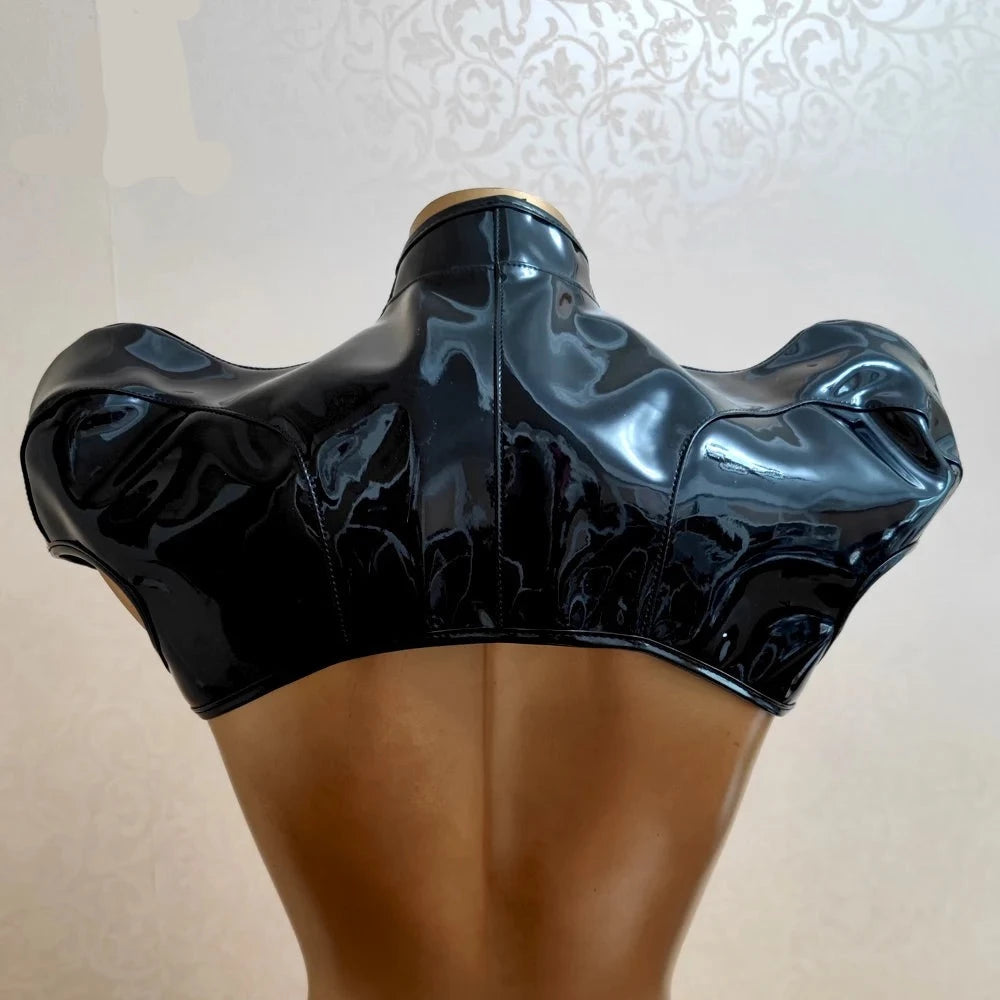 Lady Kolohe Black Patent Leather Lace Up Bolero Made To Measure