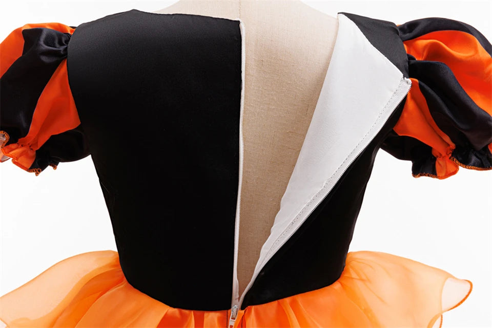 Orange Witch Halloween Cosplay Tiered Cake Dress