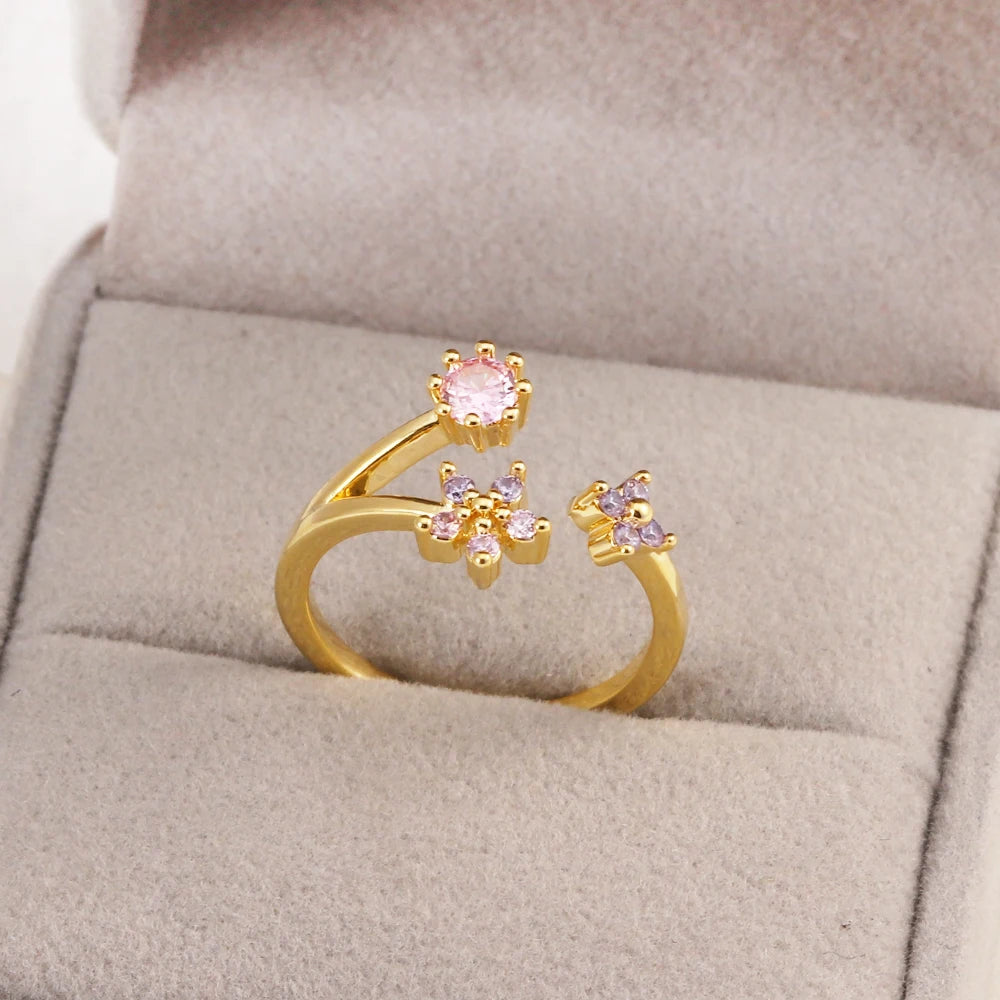 Sweet and Dainty Colourful Zircon Rings Gift Idea