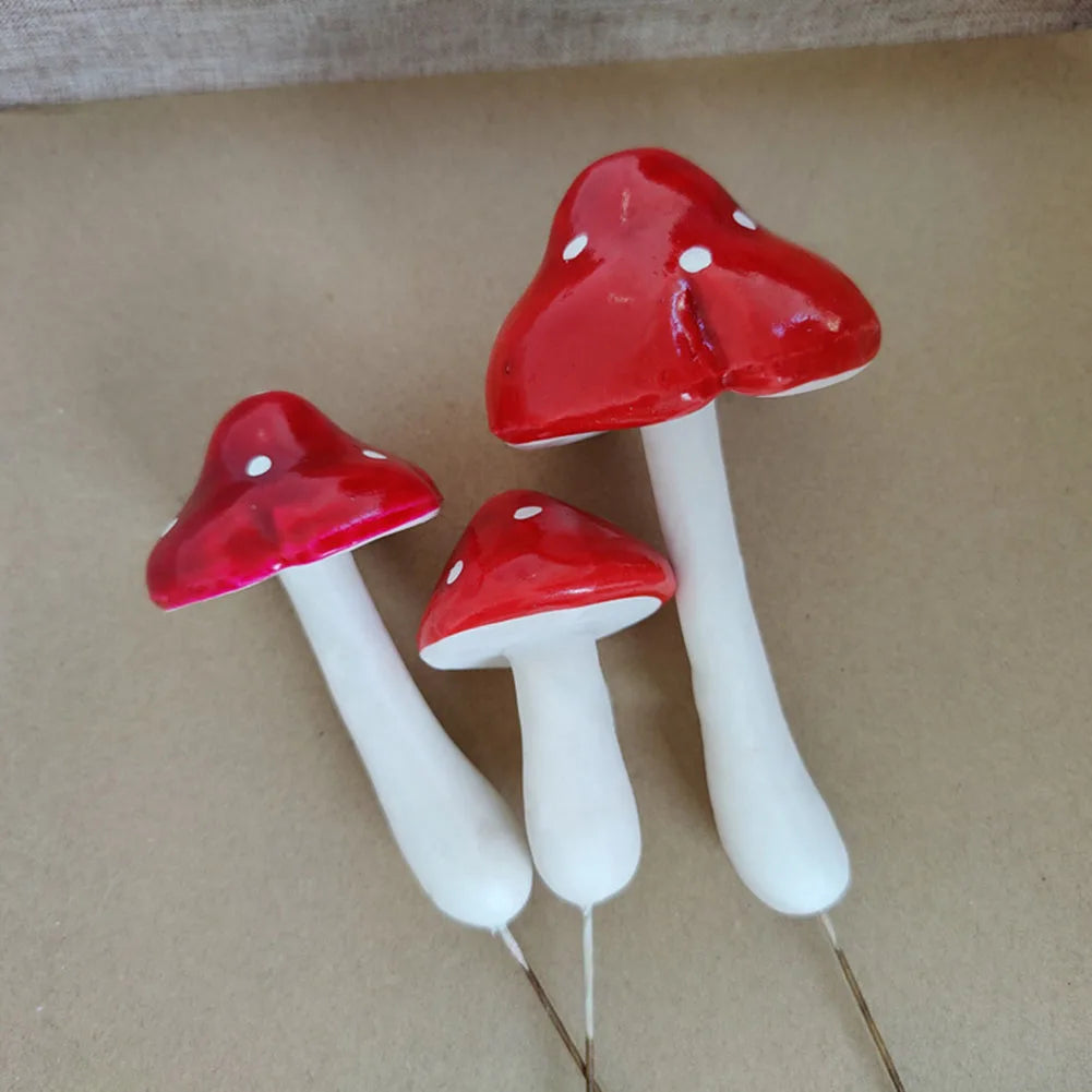 Mushroom Picks 33PCS Miniatures Artificial Foam Resin Fairy Garden Bonsai Pot Plant Decor