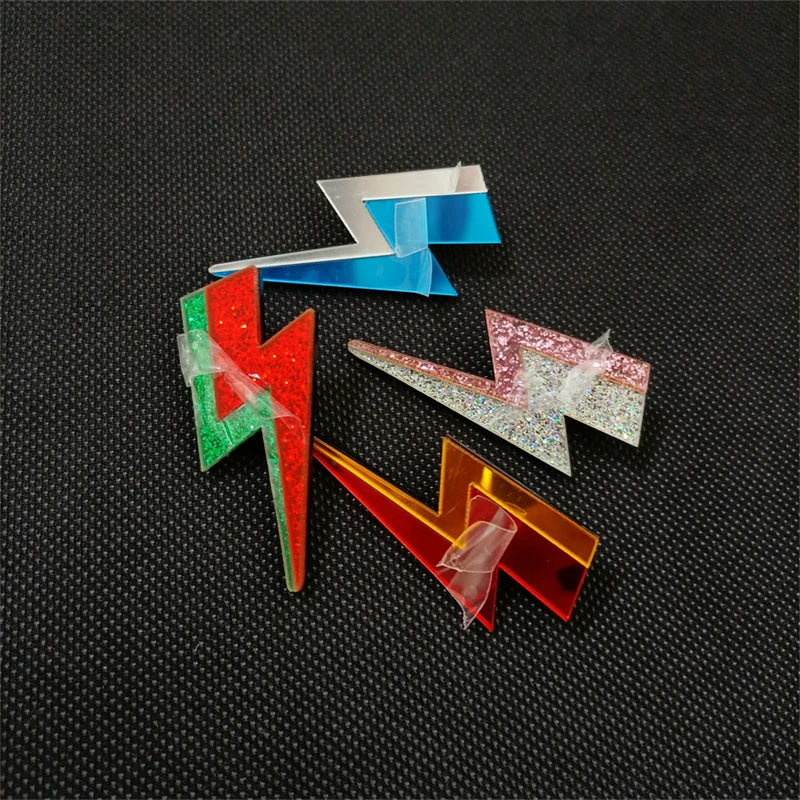 Glitter Lightning Flash Acrylic Stud Earrings