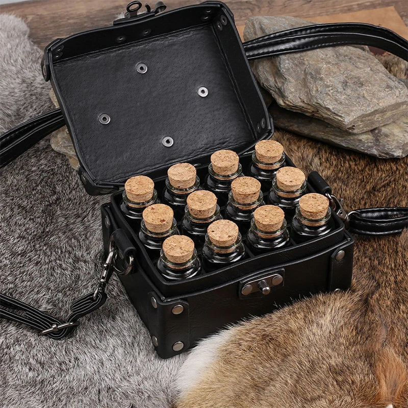 Medieval Alchemy Potion Bottles Boxes Renaissance PU Box Cosplay Props