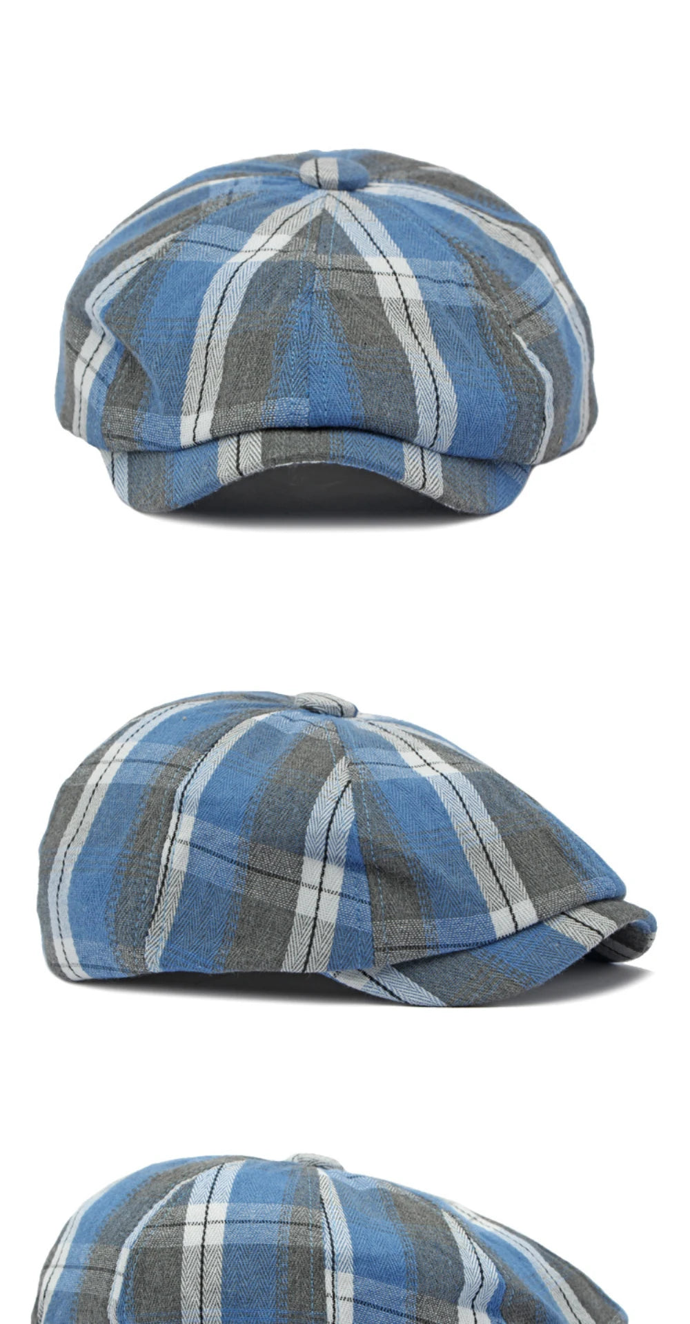 Plaid Newspaper Boy Beret Caps