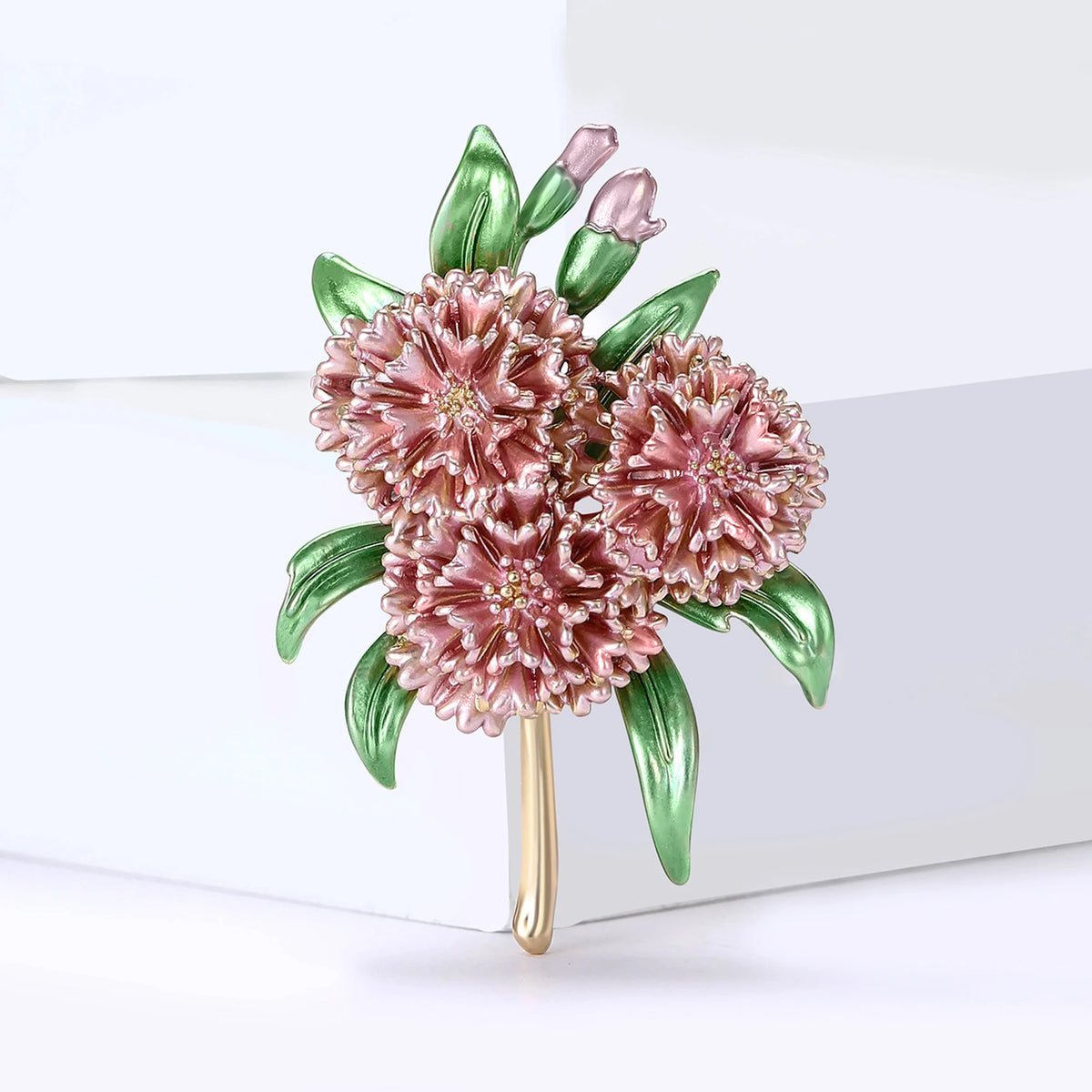 Enamel Hydrangea Brooches