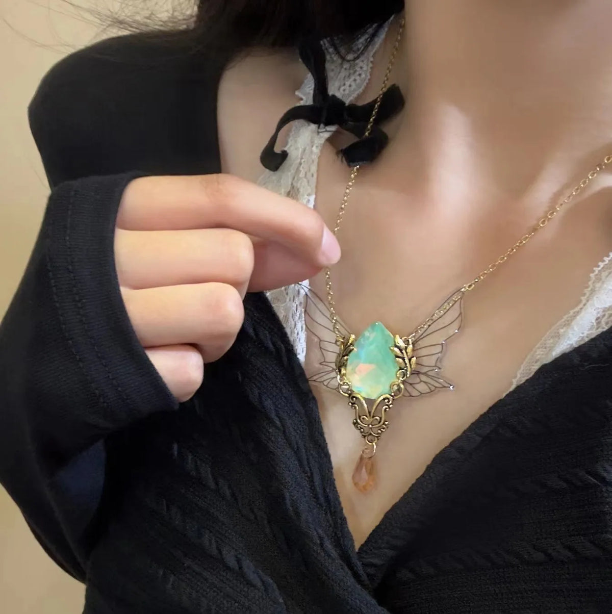 Elven Amulet Butterfly Choker Necklace