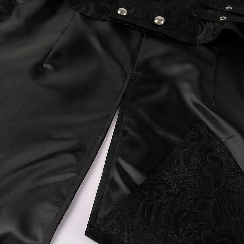 Steampunk Renaissance Jacquard Waistcoat Cosplay Swallowtail Jacket Vest