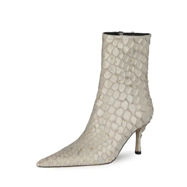 Sssseriously Ssssasssy Sssshort Boots Black Red Snake Ankle Boots