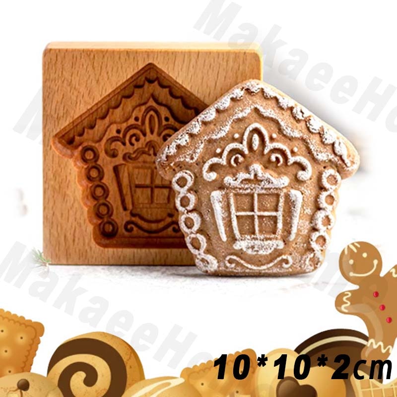 Wooden Cookie Mould Press Baking and Crafts