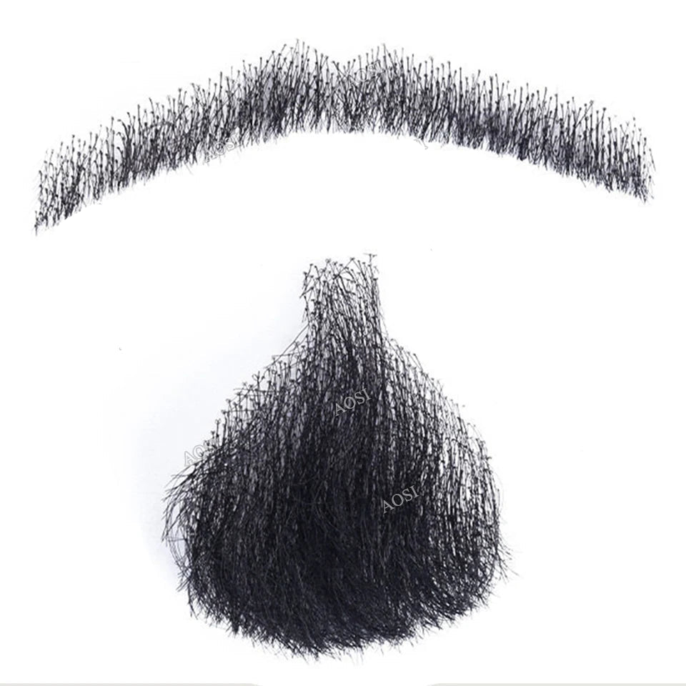 Invisible Fake Mustache Beard Trimmable Theatrical Facial Hair for Men