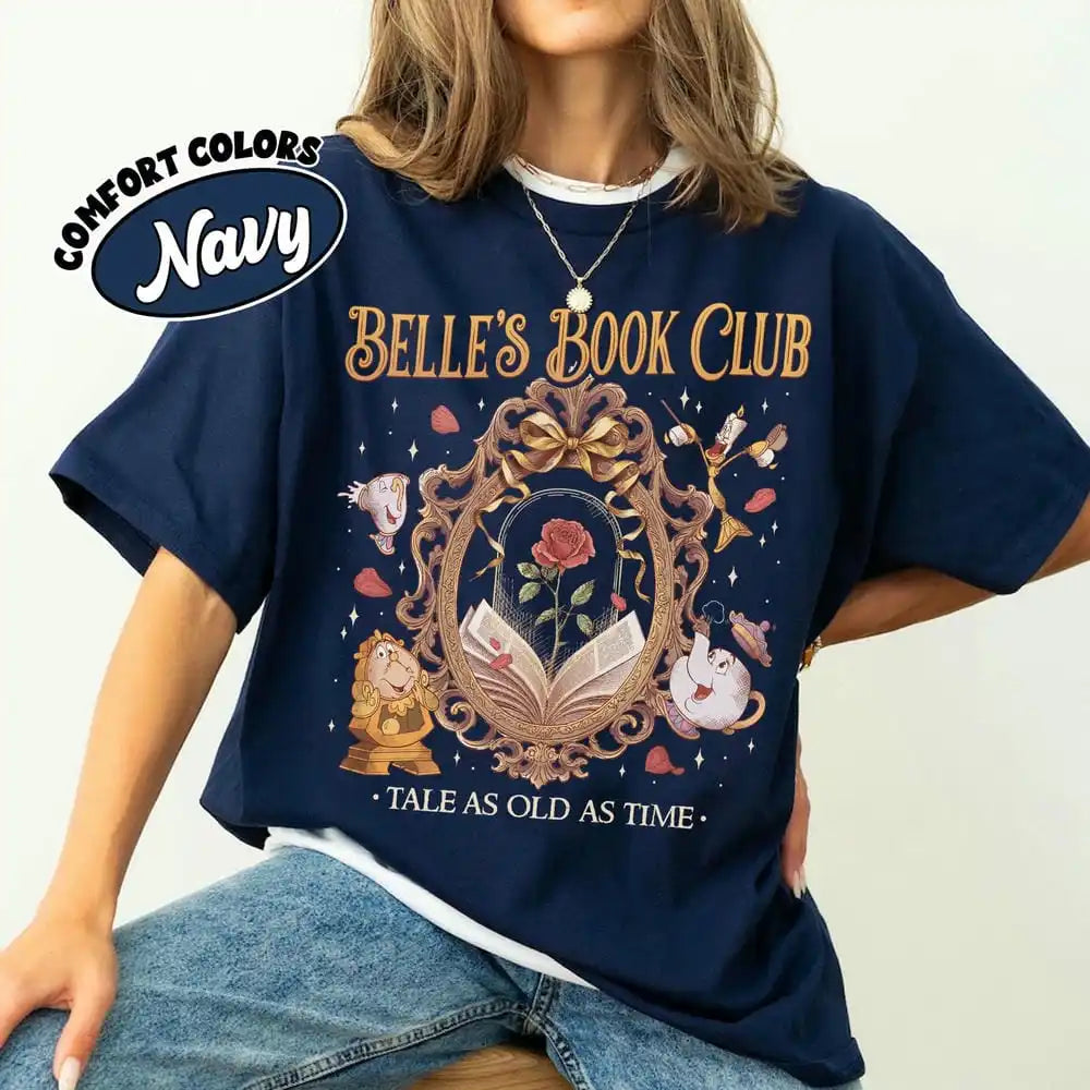 Belle’s Book Club T-Shirt Tale As Old As Time Book Lover Tee