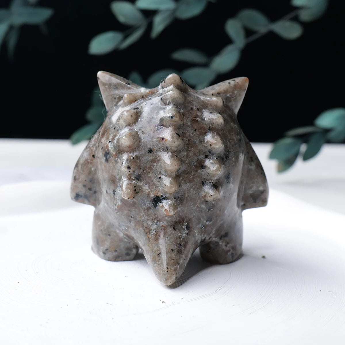Flame Stone Monster Carved Healing Statue Ornament Natural Crystal