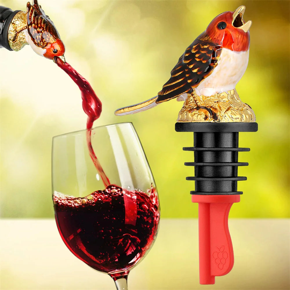 Singing Bird 2-In-1 Wine Bottle Pourer and Stopper