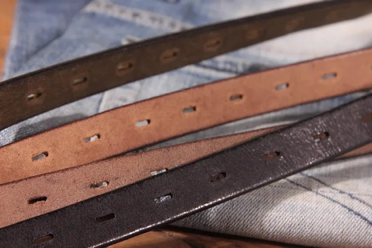Maggy's Genuine Leather Women's Belt Pure Copper Button