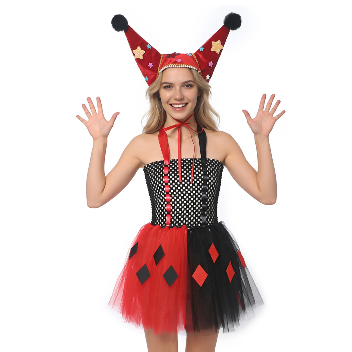 Jester Clown Hat Carnival Circus Costume Halloween Book Week Dress-Up Hats