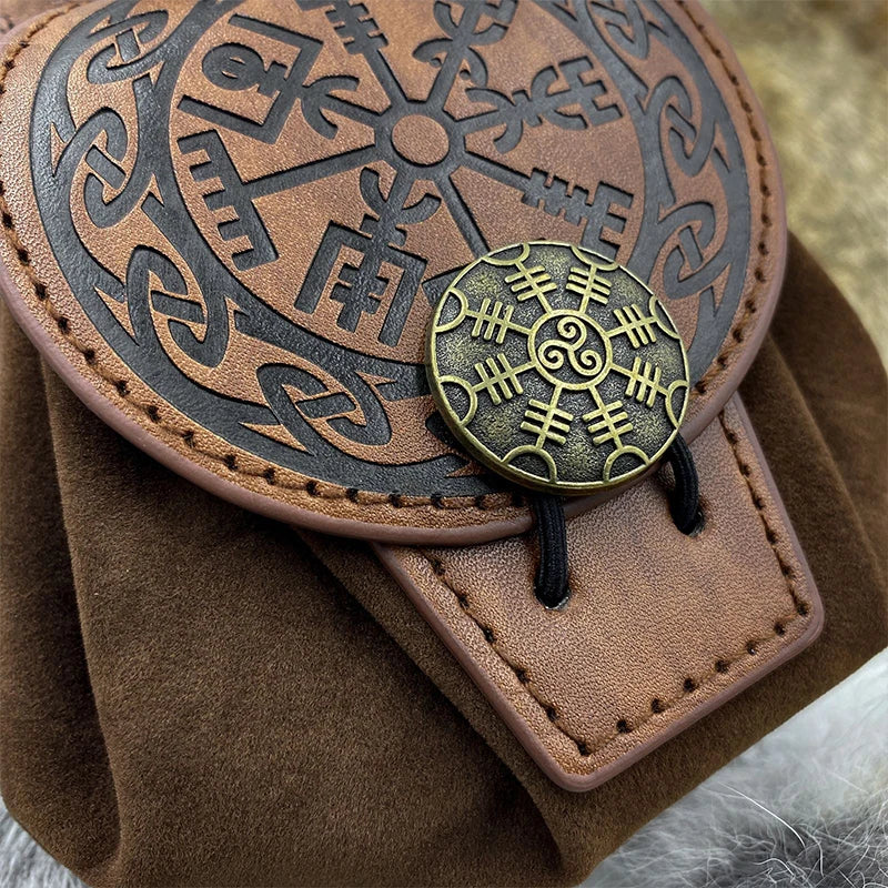 Medieval Pu Leather Belt Waist Coin Purse Drawstring Bag