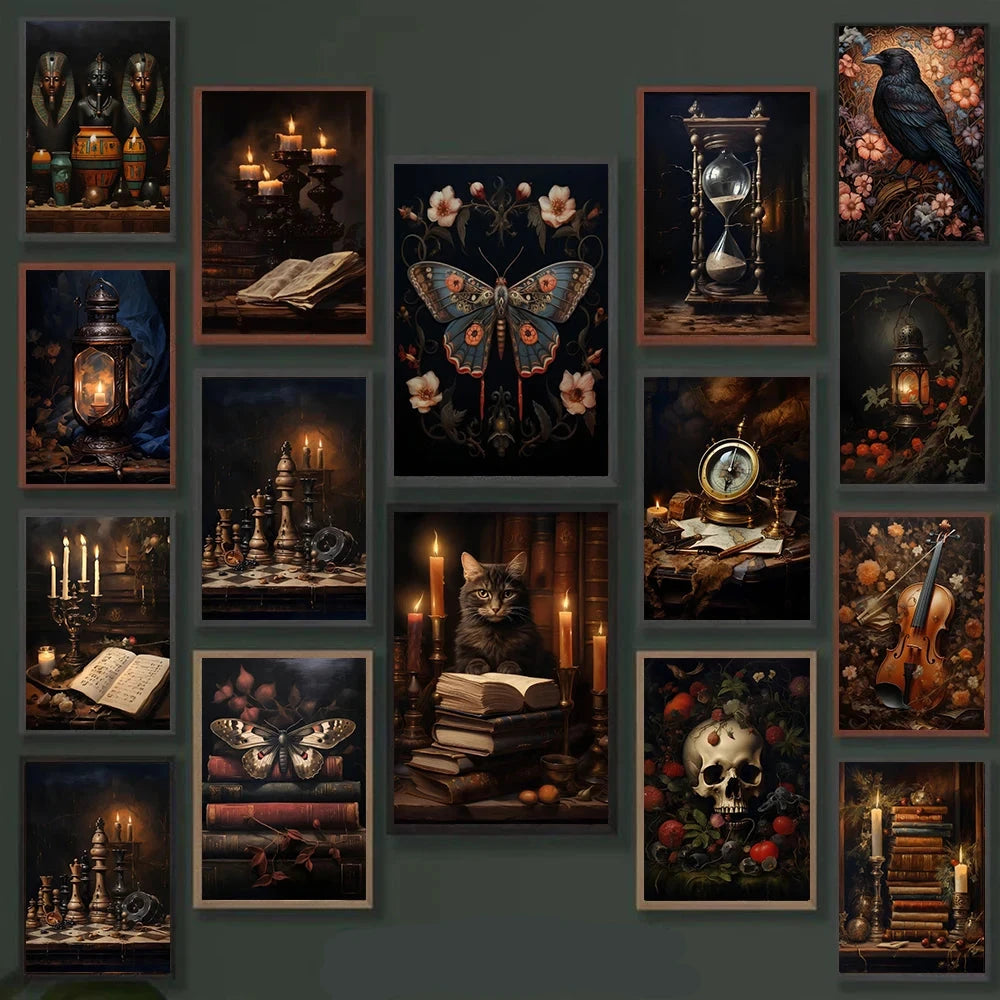 Gothic Vintage Antique Aesthetic Posters Dark Academy Canvas Painting Gallery Wall Art