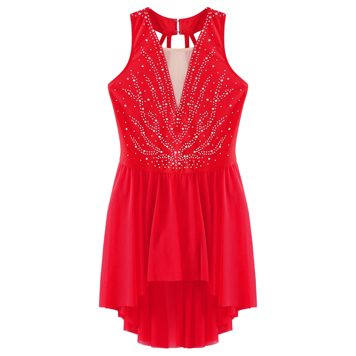 Girls Rhinestone Modern Contemporary Dance Ballet Dress Leotard Costume