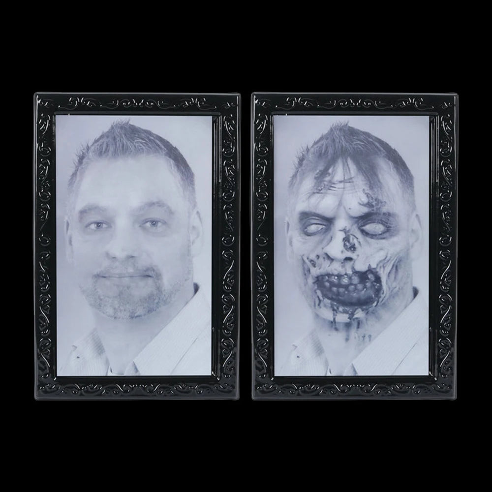 Horror Portraits Changing Face Ghost Halloween Decoration 3D Ghost Picture Frame