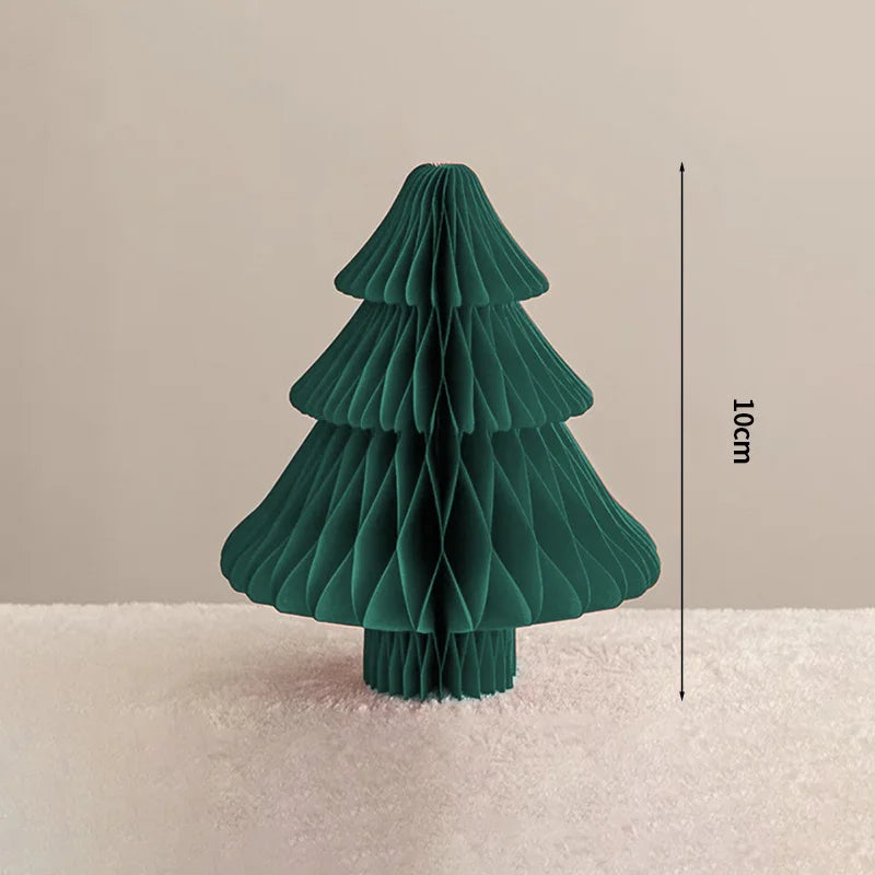 Christmas Paper Honeycomb Decorations Ball Folding Christmas Tree Table 3D Ornaments