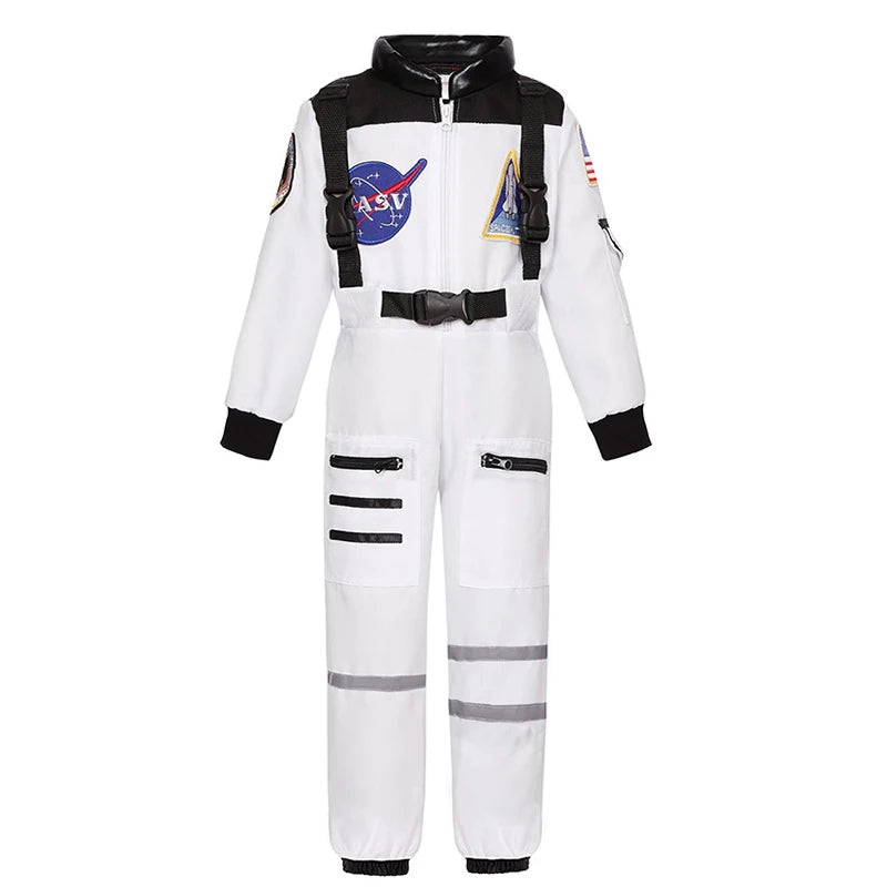 Kids Astronaut Costume Space Suit Halloween Cosplay Space Explorer Performance Book Week Costumes Children's Jumpsuit Spaceman Boys Girls