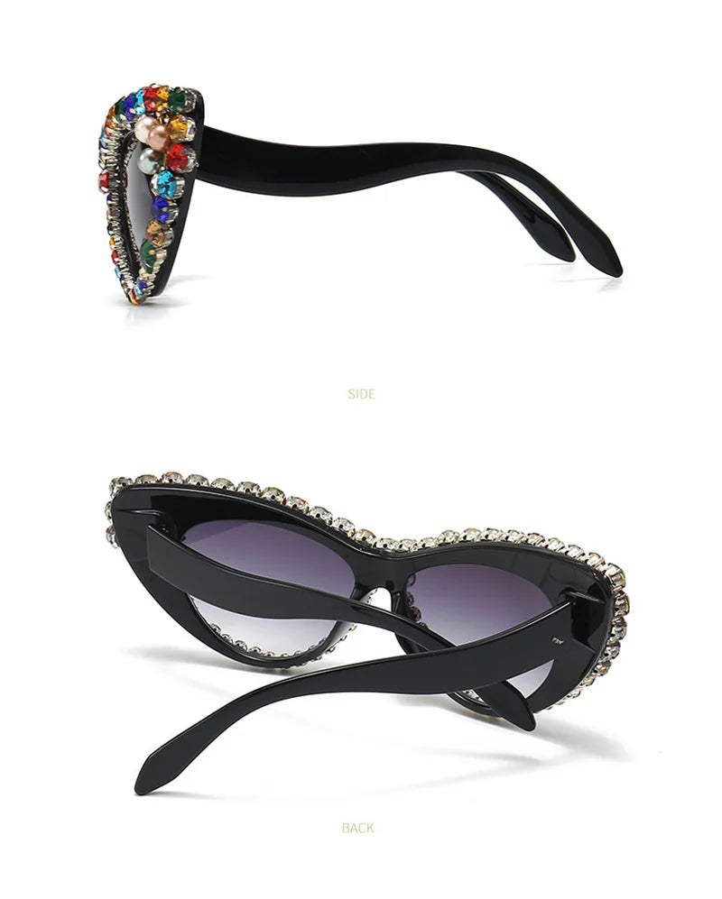 Katy's Crystal Rhinestone Cat Eye Sunglasses Funglasses UV400