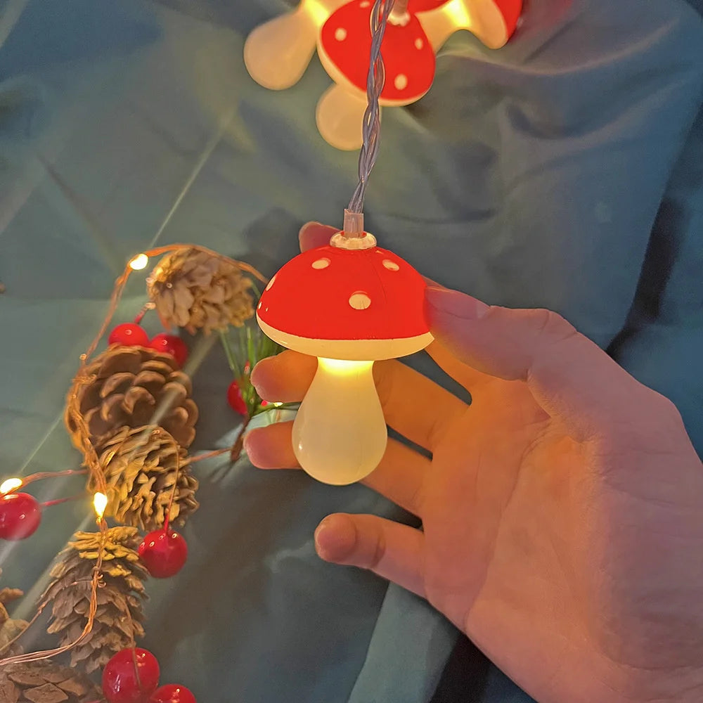 Mushroom String Lights Battery LED Fairy Lights