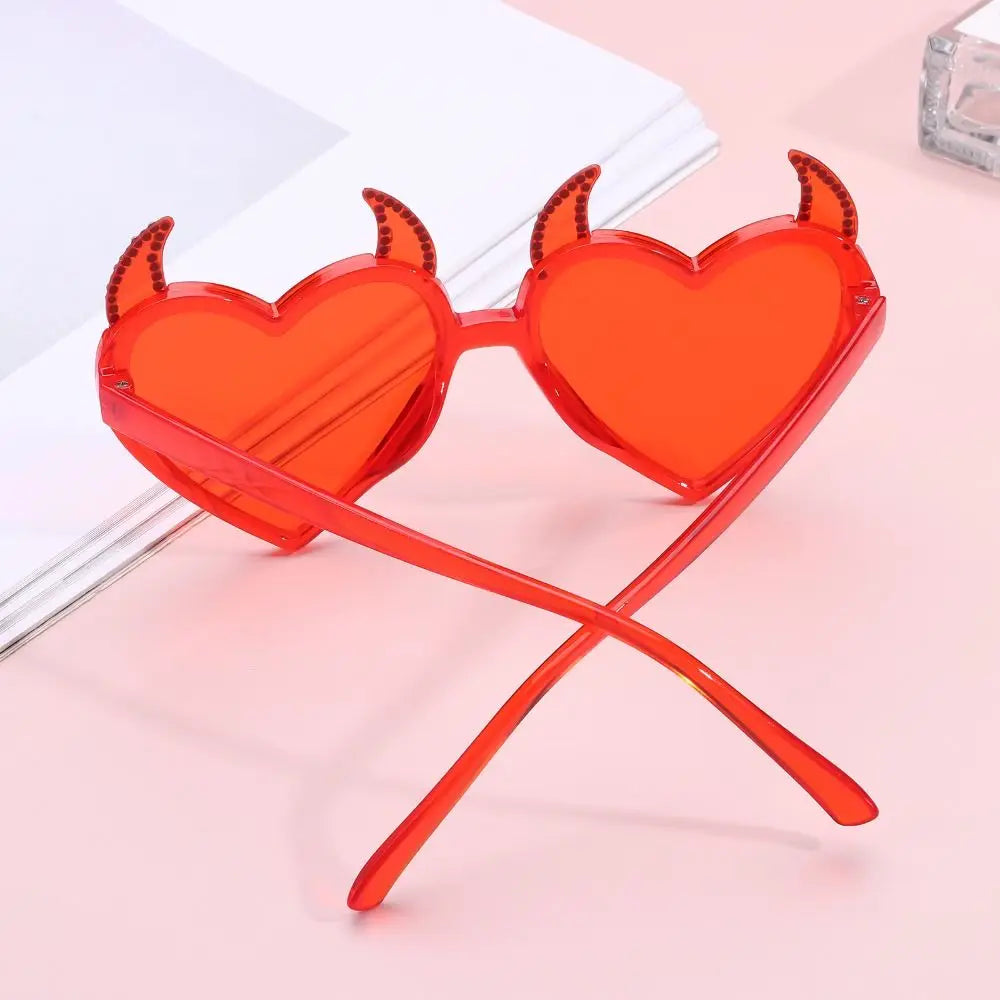 Red Devil Heart Shape Sunglasses