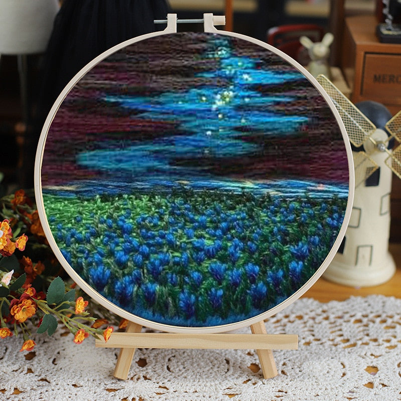 DIY Floral Landscapes Beginner Embroidery Set With Hoop DIY Craft Kits
