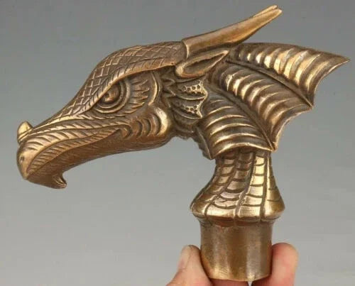 Copper Dragon Head Walking Stick Handle