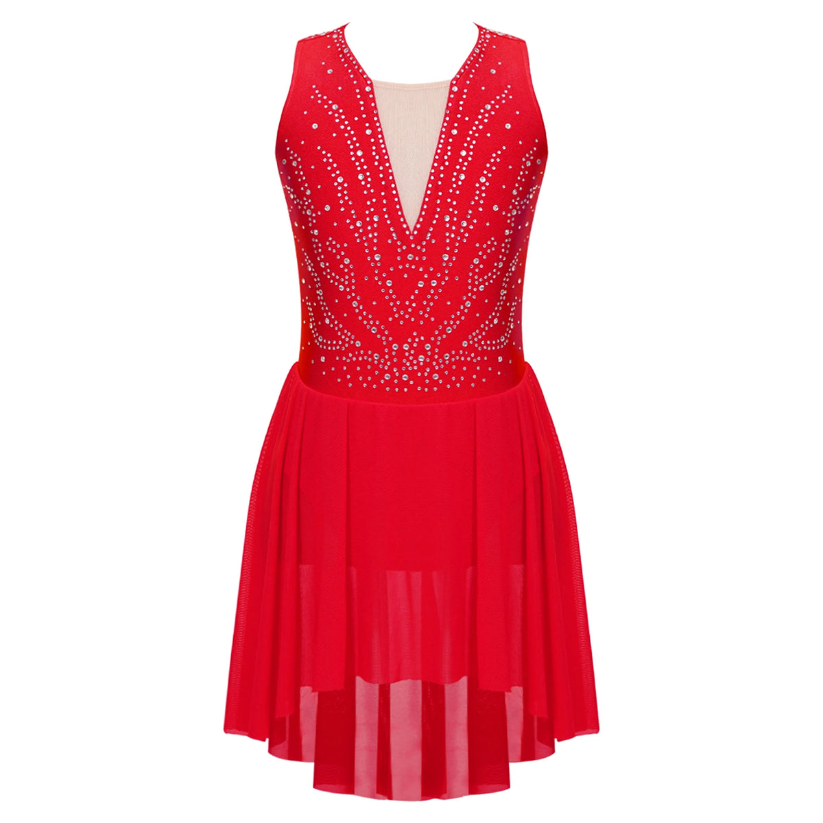 Girls Rhinestone Modern Contemporary Dance Ballet Dress Leotard Costume