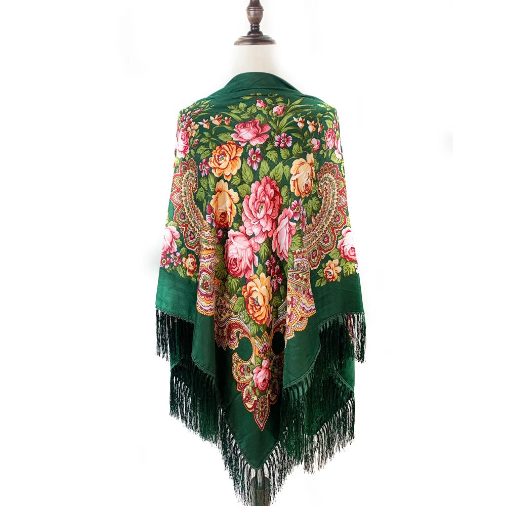 Babushka Shawl Large Fringed Scarves 160*160cm