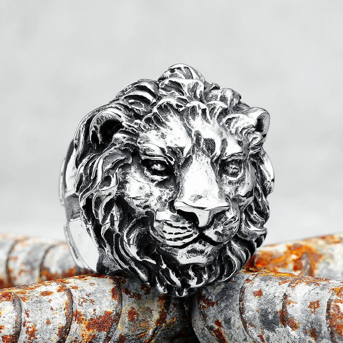 King of the Forest Lion Ring Stainless Steel Men Rings