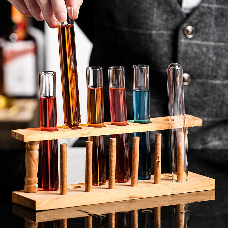 The Mad Scientist's Alchemy Bamboo Test Tube Holder Rack