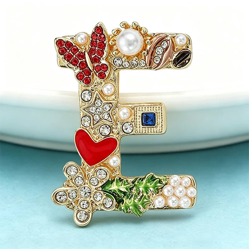 Letter E Brooch