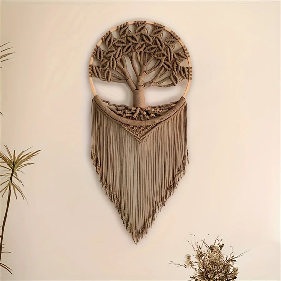 Tree of Life Macrame Wall Hanging Handmade Woven Boho Home Wall Decor