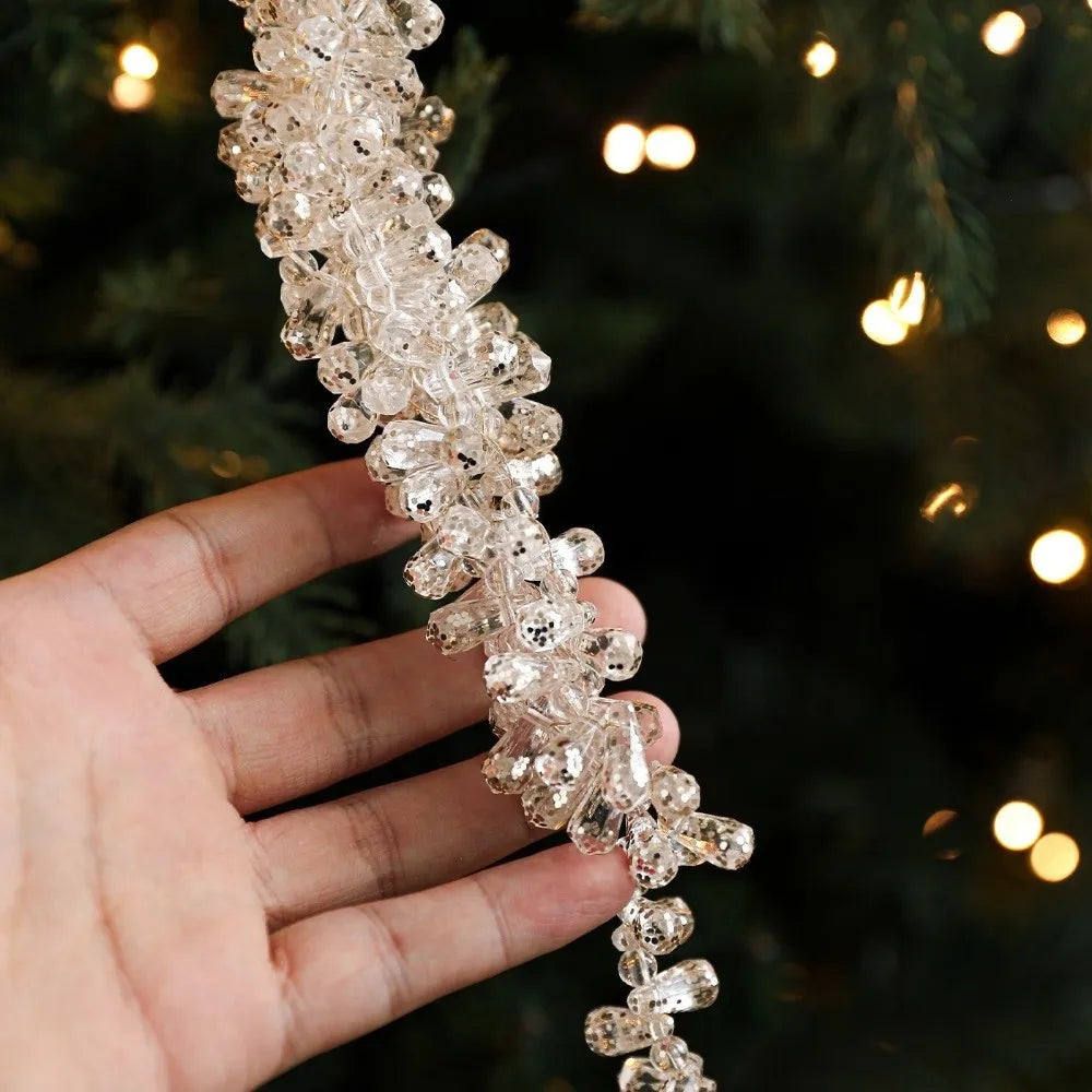 Christmas Icicle Flowers Grapes Glitter Christmas Branches Handmade Acrylic Xmas Tree Ornaments