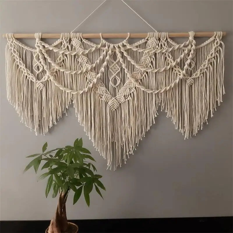 Large Macrame Wall Hanging Tapestry Bohemian Style Handwoven Tapestry For Home Decor Living Room Bedroom Background Decoration