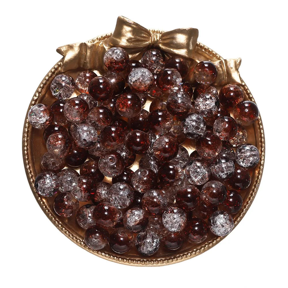 4 6 8 10mm Cracked Crystal Beads Dual Colour Glass Beads for Jewellery Making DIY